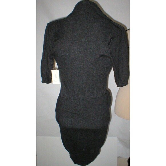 New NWT Rachel Roy Dress Gray Sweater XS Sexy Front Knot Sleeves Cotton Viscose - Picture 2 of 5